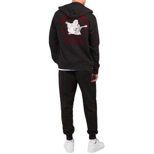 True Religion Mens 2 PC Sweatsuit Buddha Fleece Tracksuit Hoodie Joggers Outfit